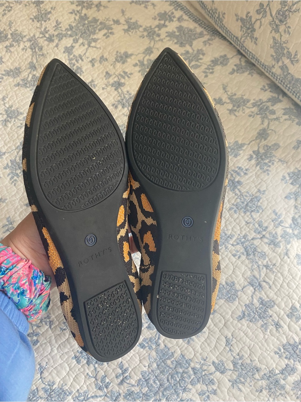 Rothy’s The Point Big Cat Leopard Print Pointed Toe Flats - Picture 5 of 6